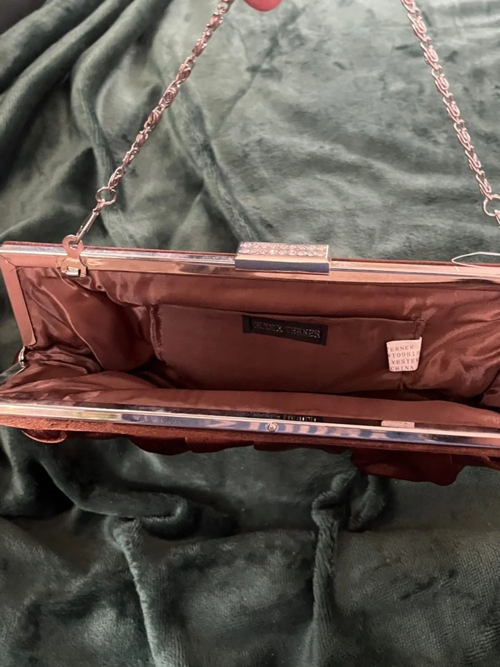 Bijoux Terner Satin Ruched Clutch - Copper Brown - Picture 3 of 3